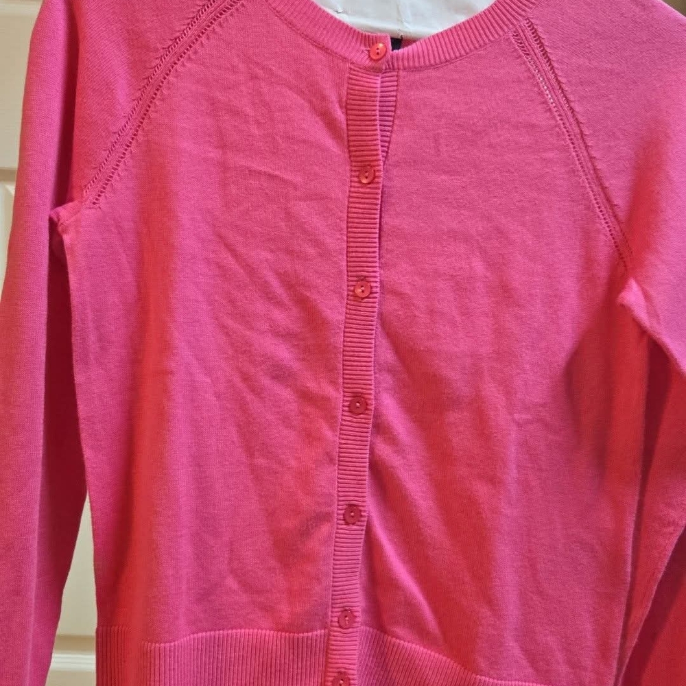 Lands' End Kids' Bright Pink Button-Up Sweater